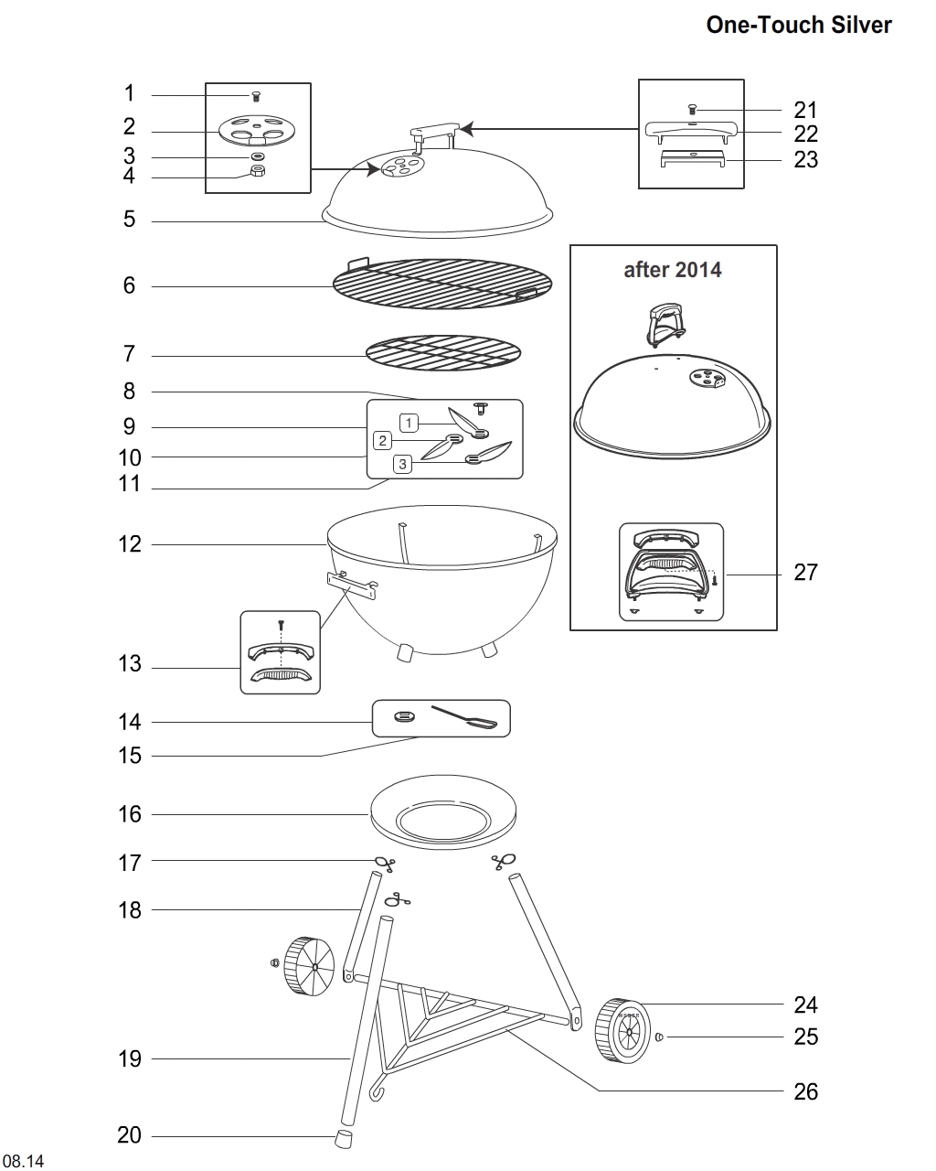 webber grill parts 22.5 inches